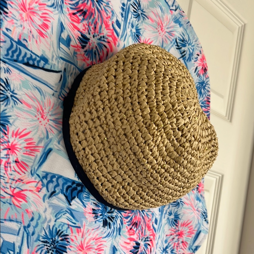 NWT Lilly Pulitzer Blue and Pink Wide-Brim Hat - Picture 5 of 14